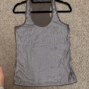Vince Silver Sequin Tank Top